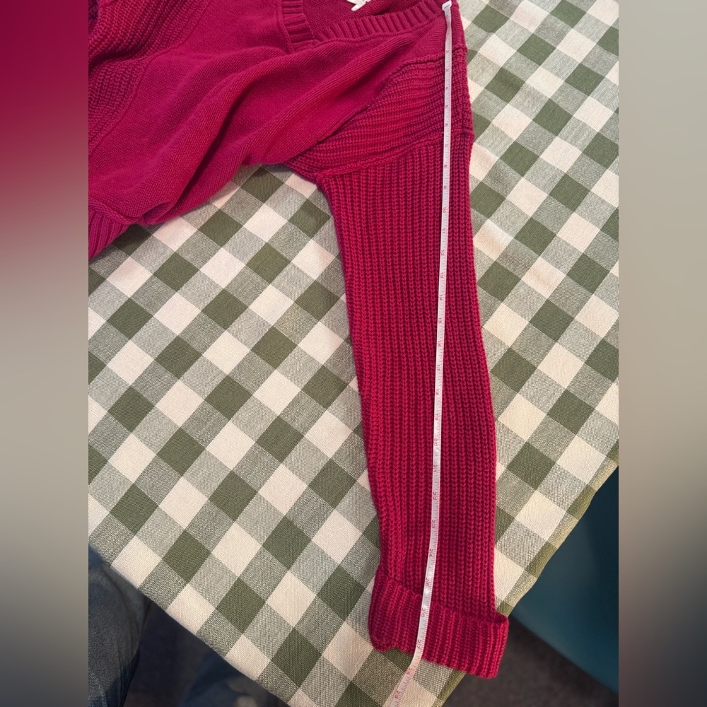Lucky Brand Textured V-Neck Sweater in Sangria - Picture 13 of 14